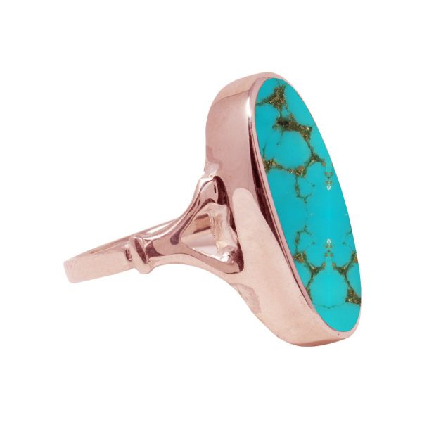 Rose Gold Turquoise Oval Ring