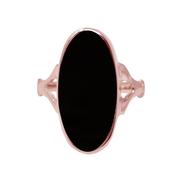 Rose Gold Whitby Jet Oval Ring