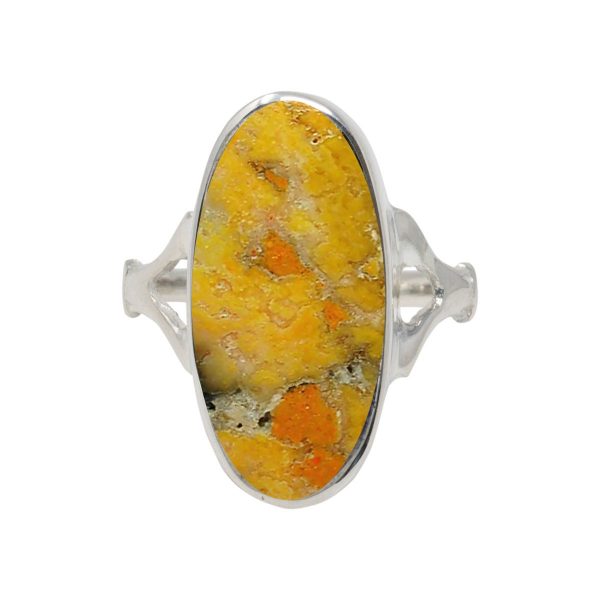 Silver Bumblebee Jasper Oval Ring