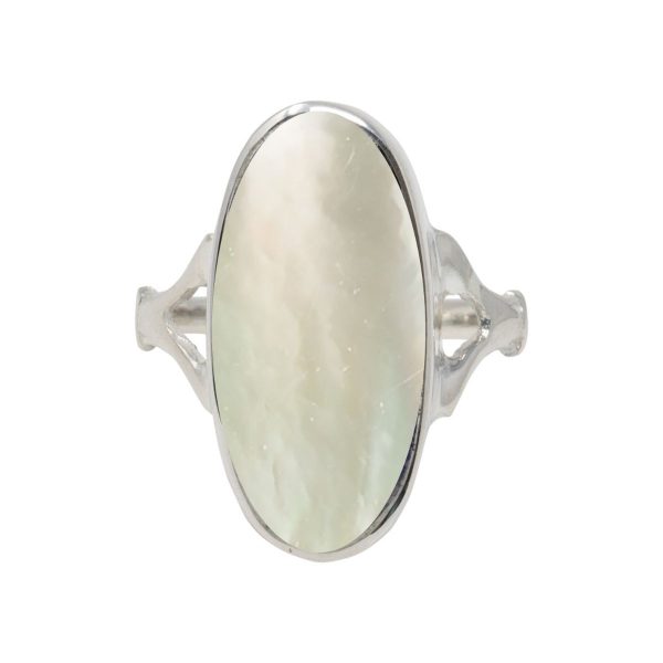 Silver Mother of Pearl Oval Ring