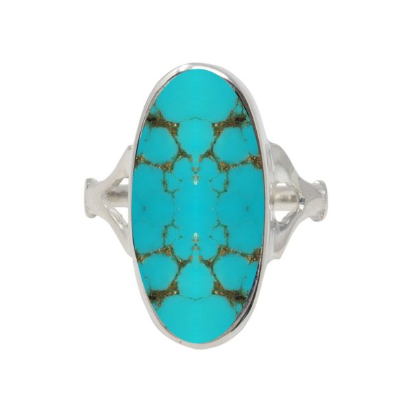 Silver Turquoise Oval Ring