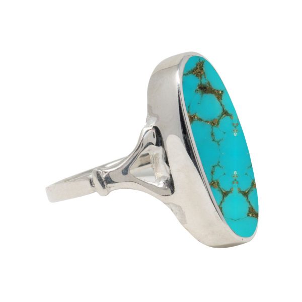 Silver Turquoise Oval Ring