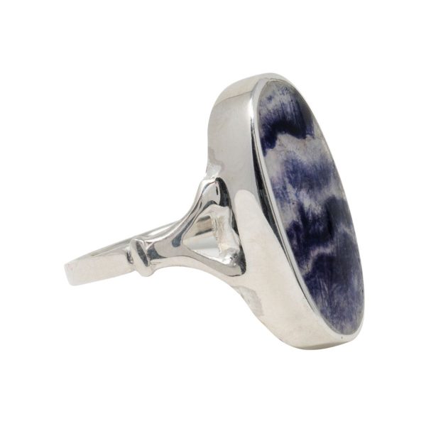 White Gold Blue John Oval Ring