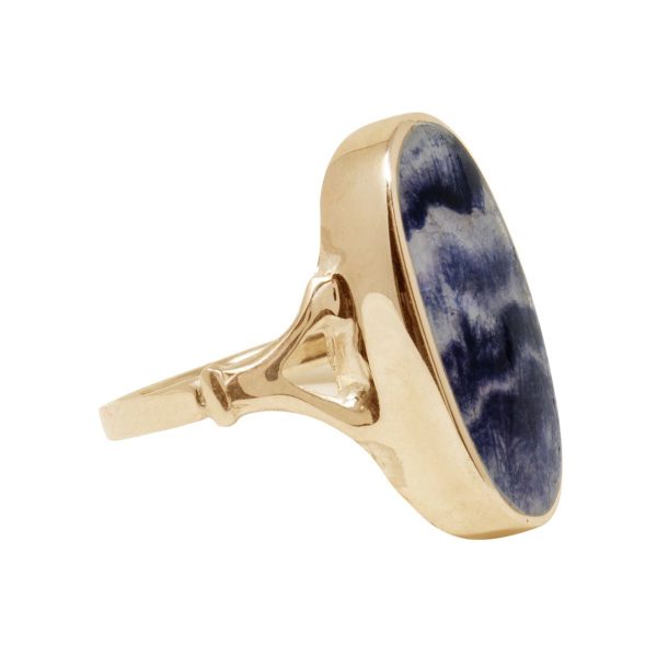 Yellow Gold Blue John Oval Ring