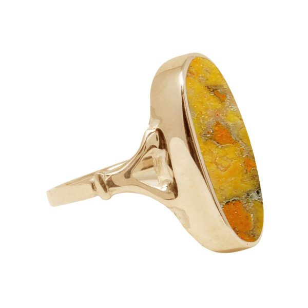 Yellow Gold Bumblebee Jasper Oval Ring