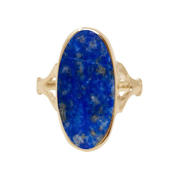 Yellow Gold Lapis Oval Ring