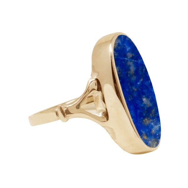 Yellow Gold Lapis Oval Ring