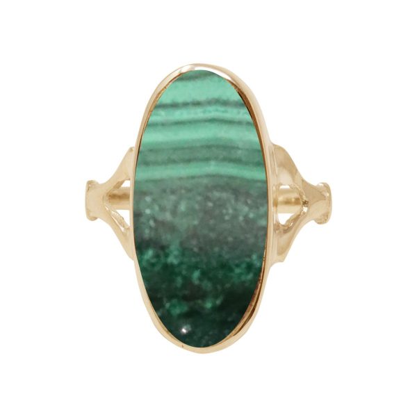 Yellow Gold Malachite Oval Ring