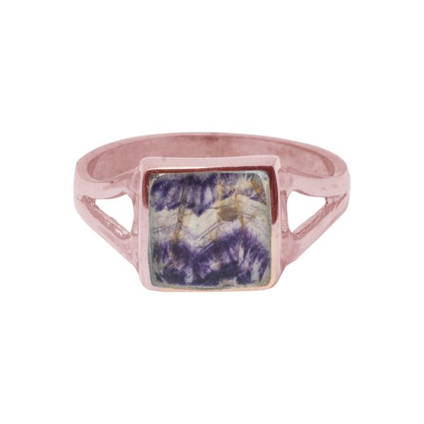 Rose Gold Blue John Square Ring