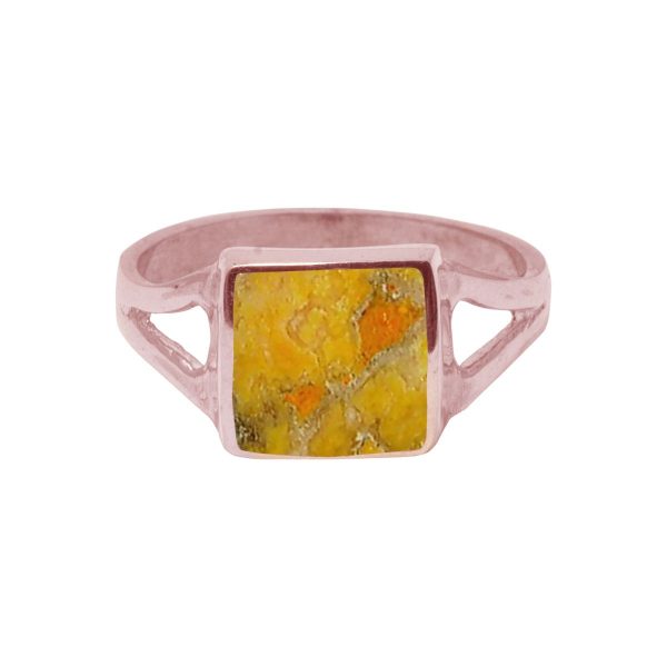 Rose Gold Bumblebee Jasper Square Ring