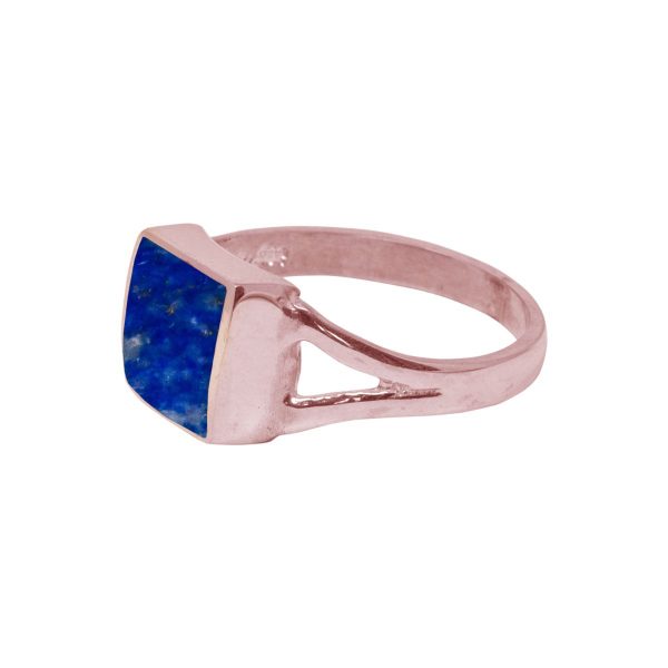 Rose Gold Lapis Square Ring