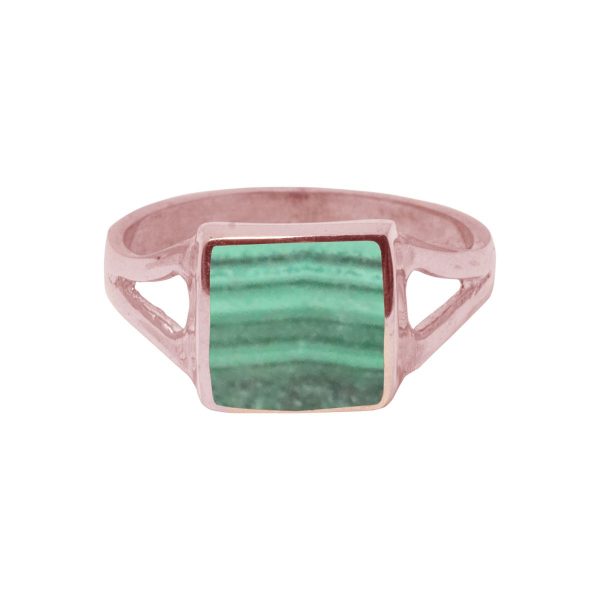 Rose Gold Malachite Square Ring