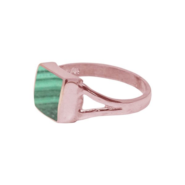 Rose Gold Malachite Square Ring