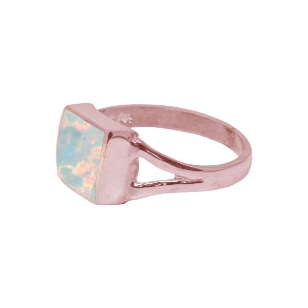 Rose Gold Opalite Sun Ice Square Ring