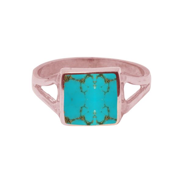 Rose Gold Turquoise Square Ring