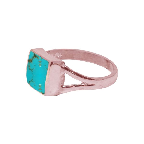 Rose Gold Turquoise Square Ring