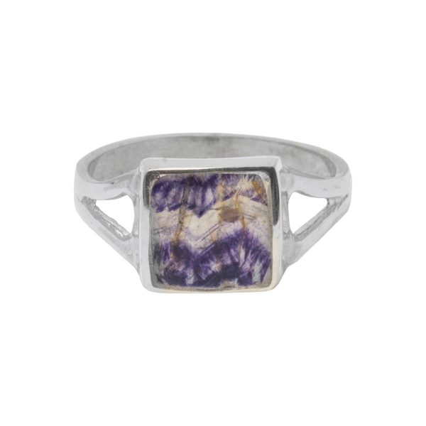 Silver Blue John Square Ring