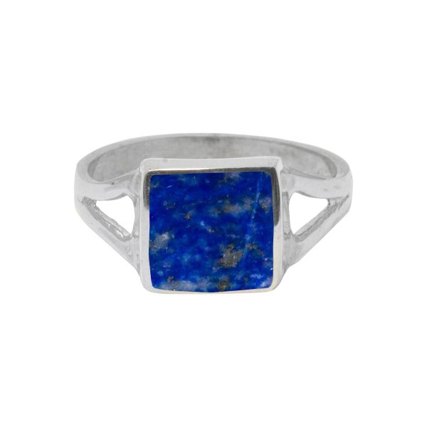 Silver Lapis Square Ring