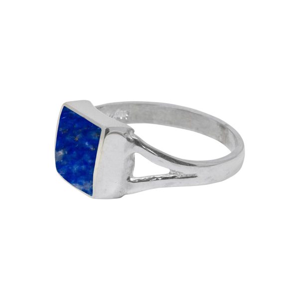 Silver Lapis Square Ring