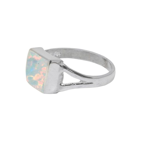 Silver Opalite Square Ring