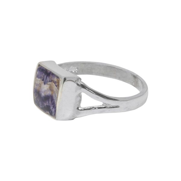 White Gold Blue John Square Ring