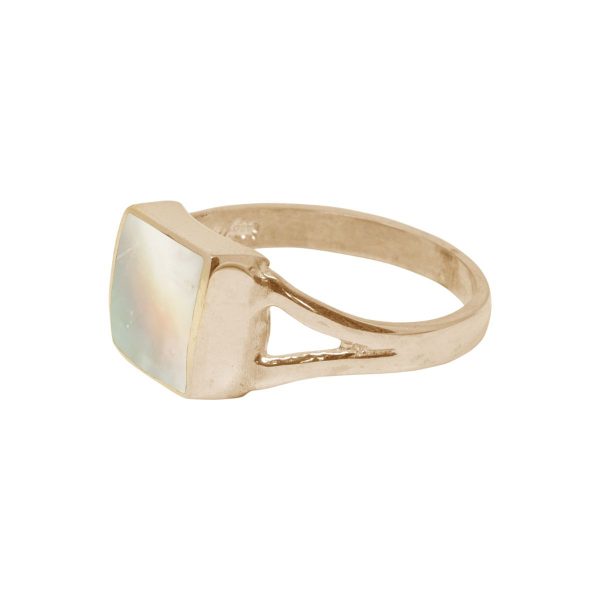 Yellow Gold Mother of Pearl Square Ring
