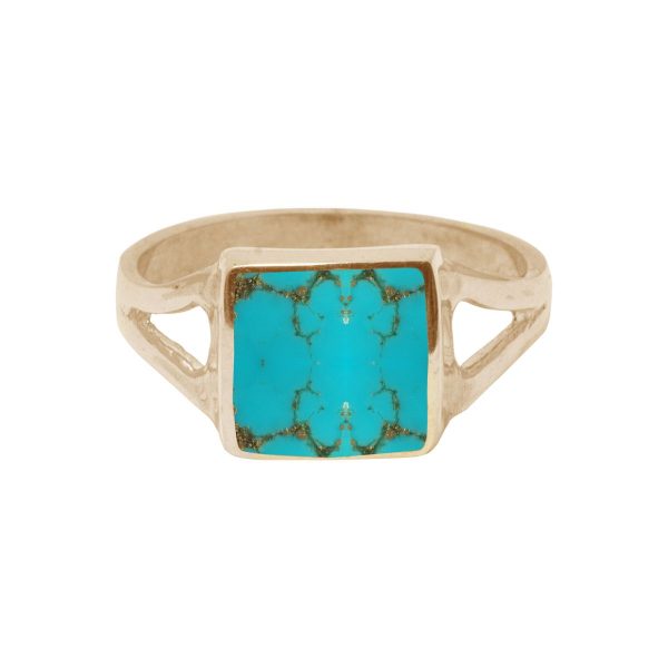 Yellow Gold Turquoise Square Ring