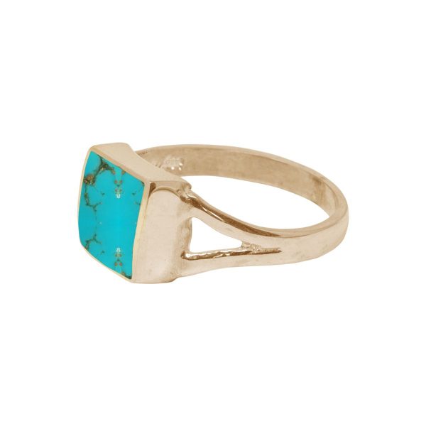 Yellow Gold Turquoise Square Ring