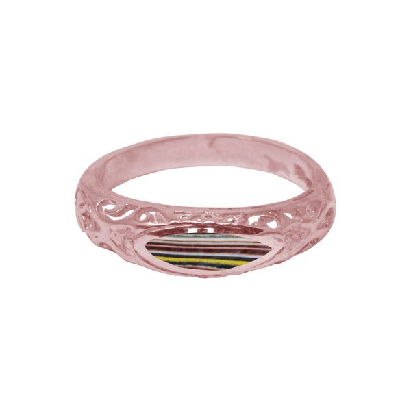 Rose Gold Fordite Ring