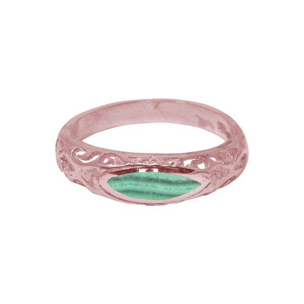 Rose Gold Malachite Ring