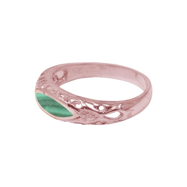 Rose Gold Malachite Ring