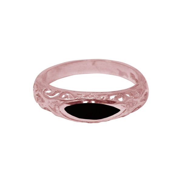 Rose Gold Whitby Jet Ring