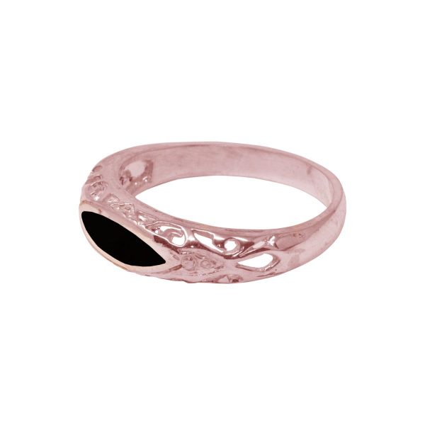 Rose Gold Whitby Jet Ring