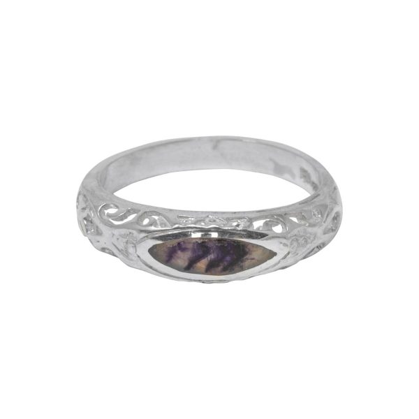 Silver Blue John Ornate Ring