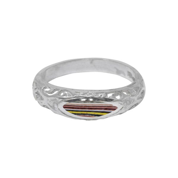 Silver Fordite Ring