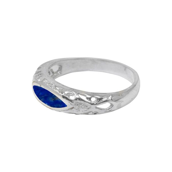 White Gold Lapis Ring