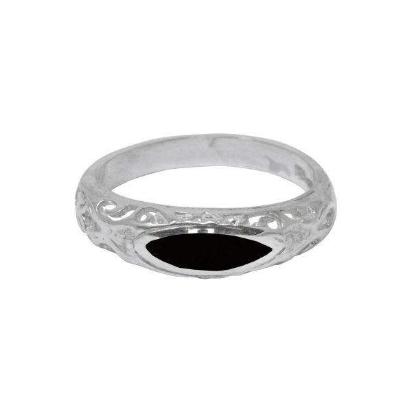 White Gold Whitby Jet Ring