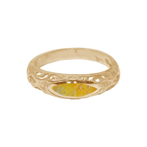 Yellow Gold Bumblebee Jasper Ring