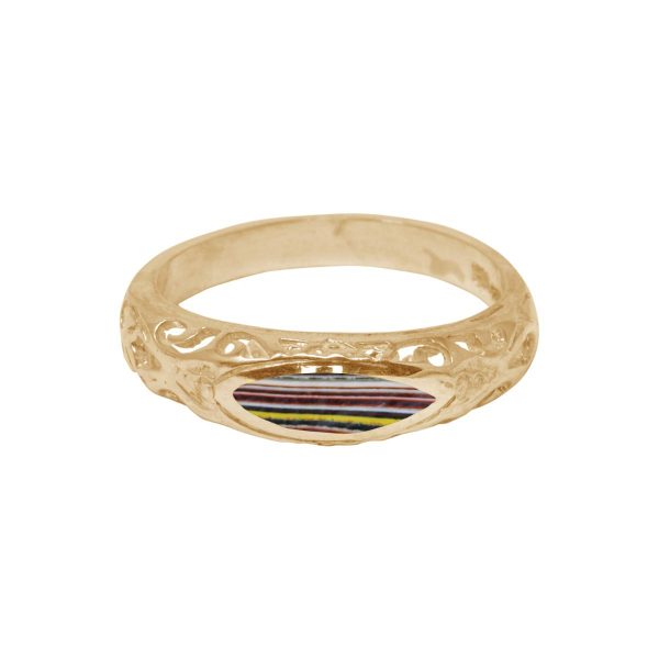 Yellow gold Fordite Ring