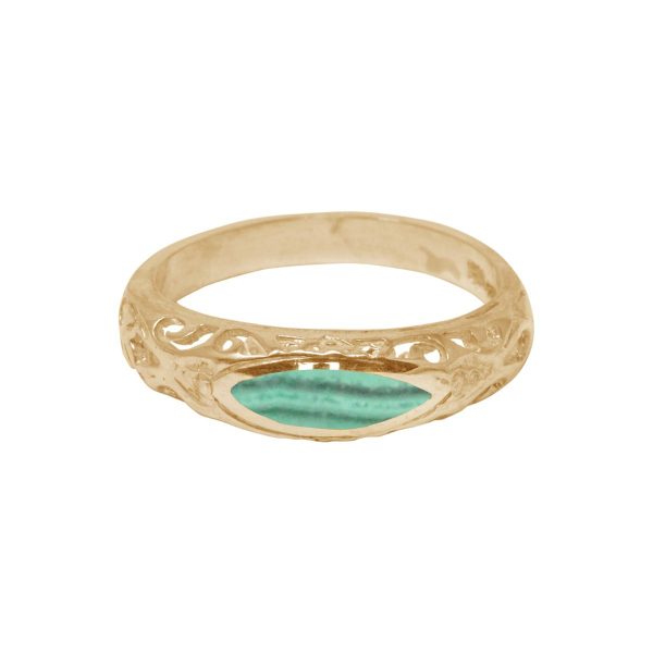 Yellow Gold Malachite Ring