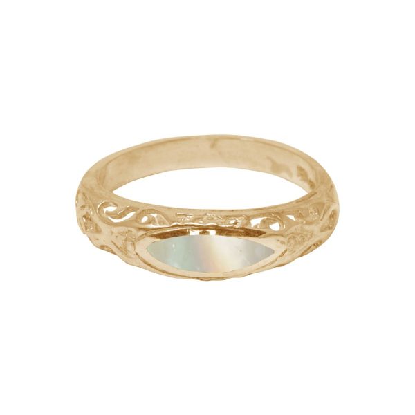 Yellow Gold Mother of Pearl Ring