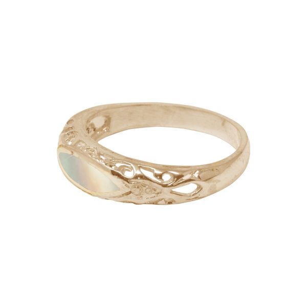 Yellow Gold Mother of Pearl Oval Ring