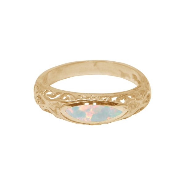 Yellow Gold Opalite Sun Ice Ring