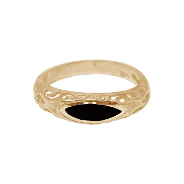 Yellow Gold Whitby Jet Ring