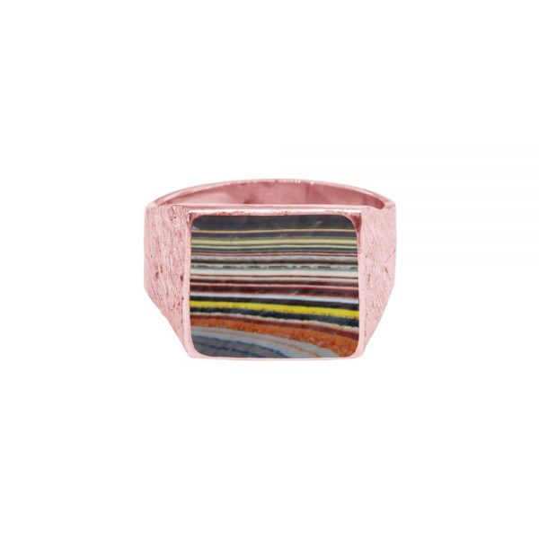 Rose Gold Fordite Ring