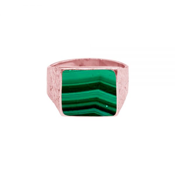 Rose Gold Malachite Ring