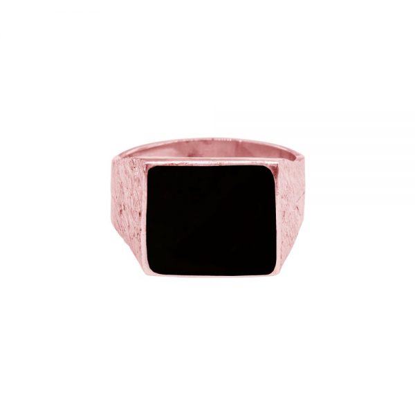 Rose Gold Whitby Jet Ring