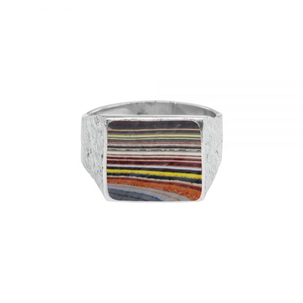 Silver Fordite Ring