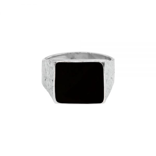 Silver Whitby Jet Ring