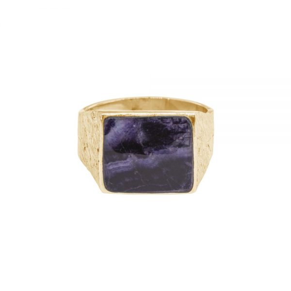 Yellow Gold Blue John Ring